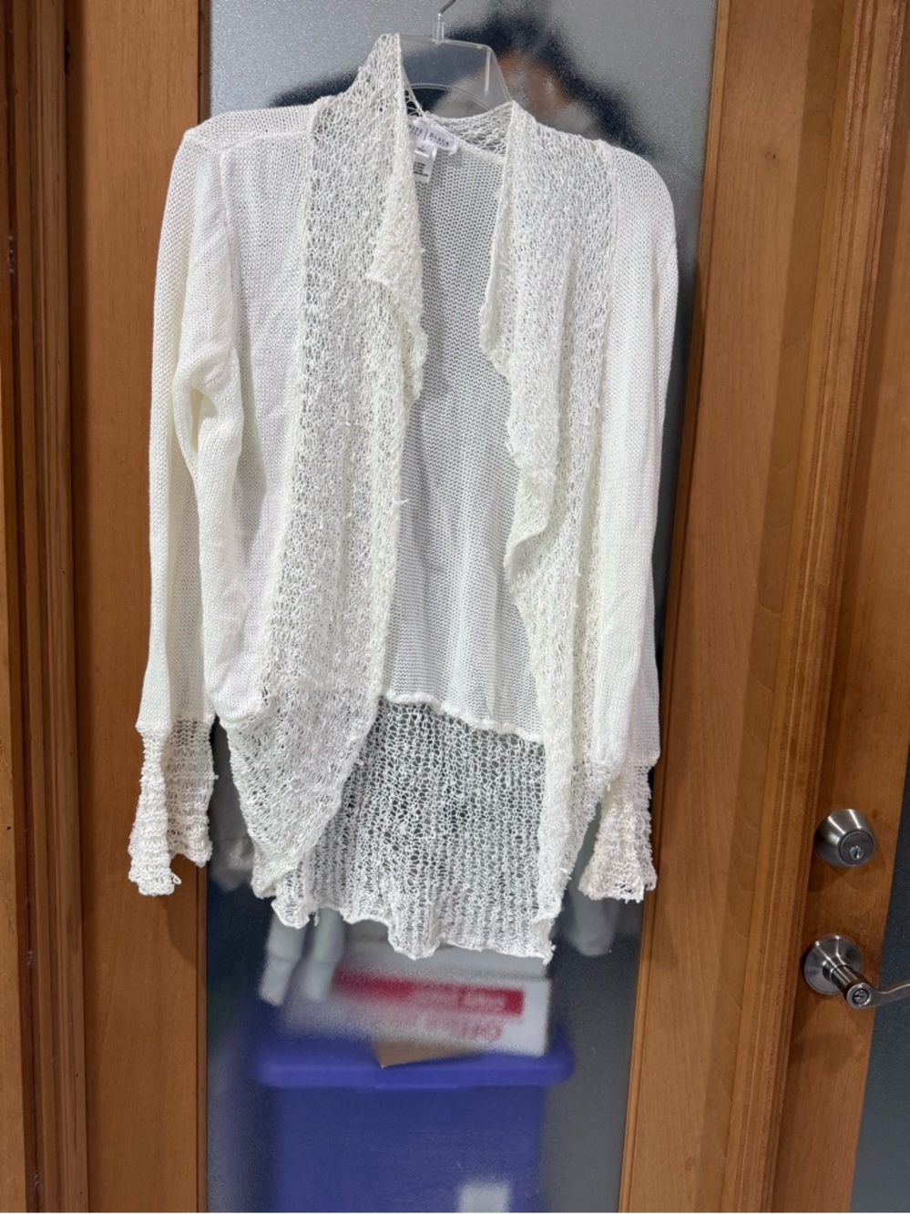 Black House White Market White Open-Front Womens Sweater Cardigan - Size Large